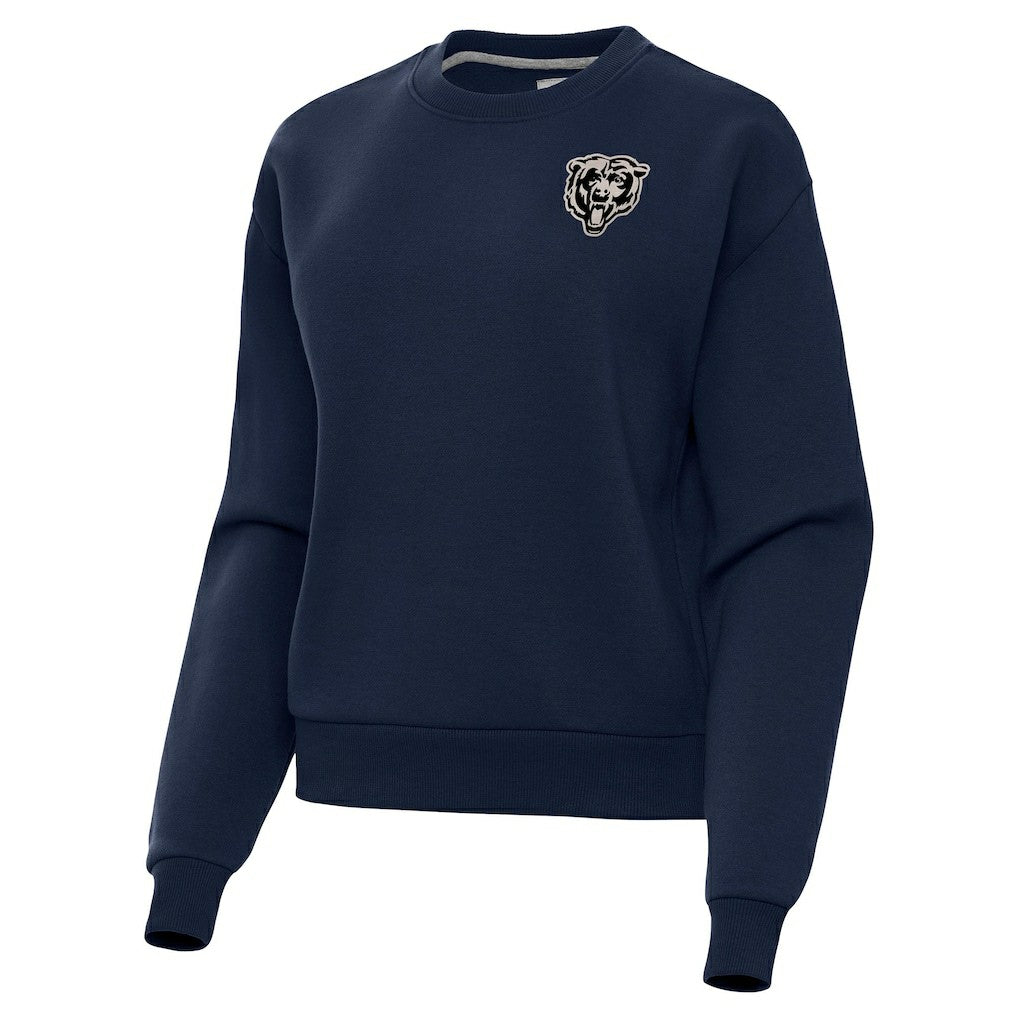 Chicago Bears Antigua Women's Victory Pullover Sweatshirt - Navy Pullover