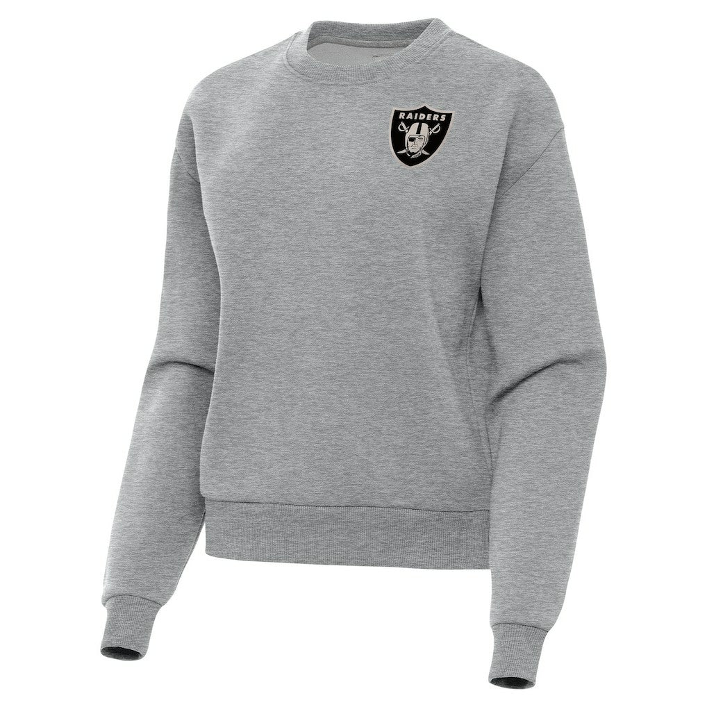 Las Vegas Raiders Antigua Women's Victory Pullover Sweatshirt - Heather Gray Pullover