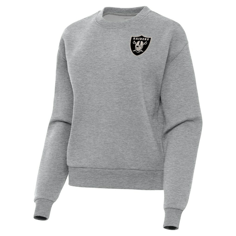Las Vegas Raiders Antigua Women's Victory Pullover Sweatshirt - Heather Gray Pullover