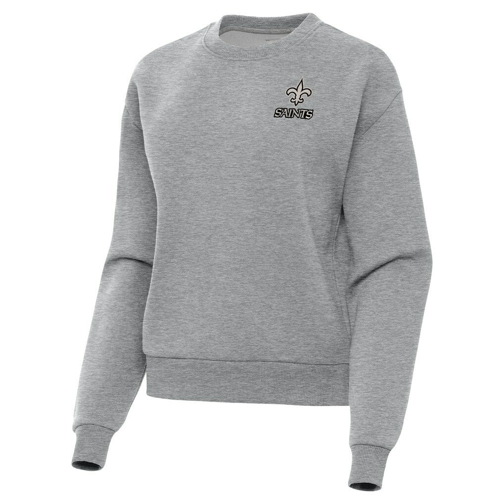 New Orleans Saints Antigua Women's Victory Pullover Sweatshirt - Heather Gray Pullover