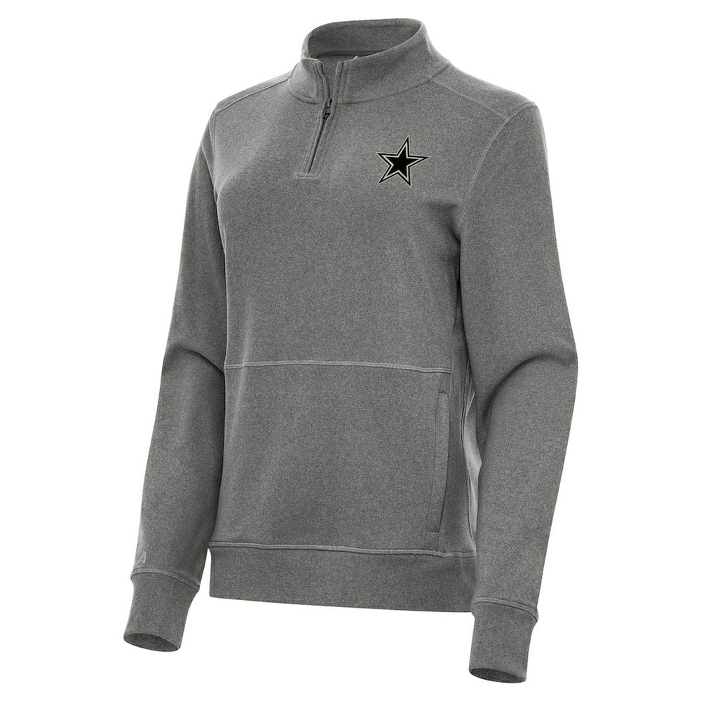 Dallas Cowboys Antigua Women's Crush Quarter-Zip Top - Heather Black Tops
