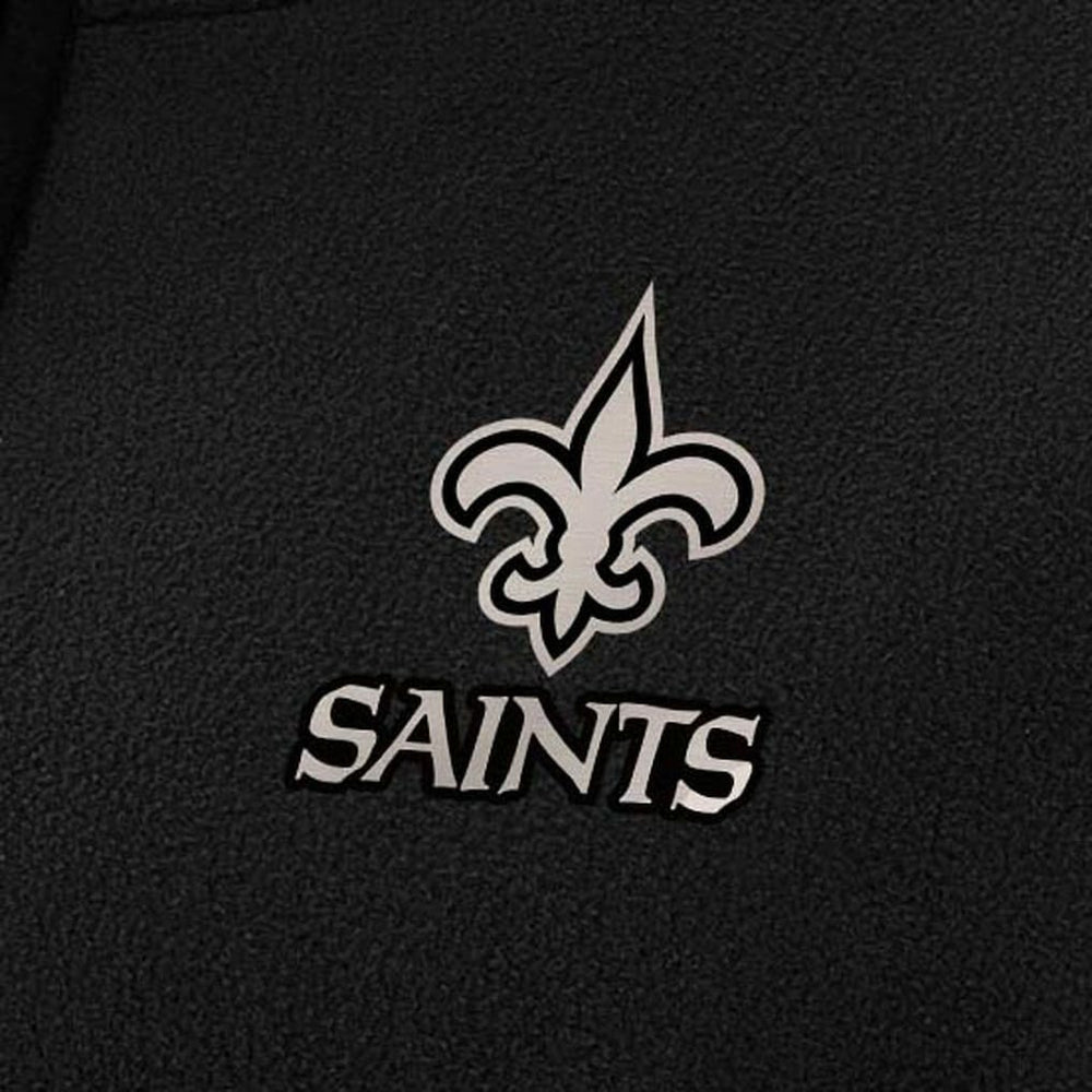 New Orleans Saints Antigua Women's Brushed Carbon Figure Half-Zip Pullover Sweatshirt - Black