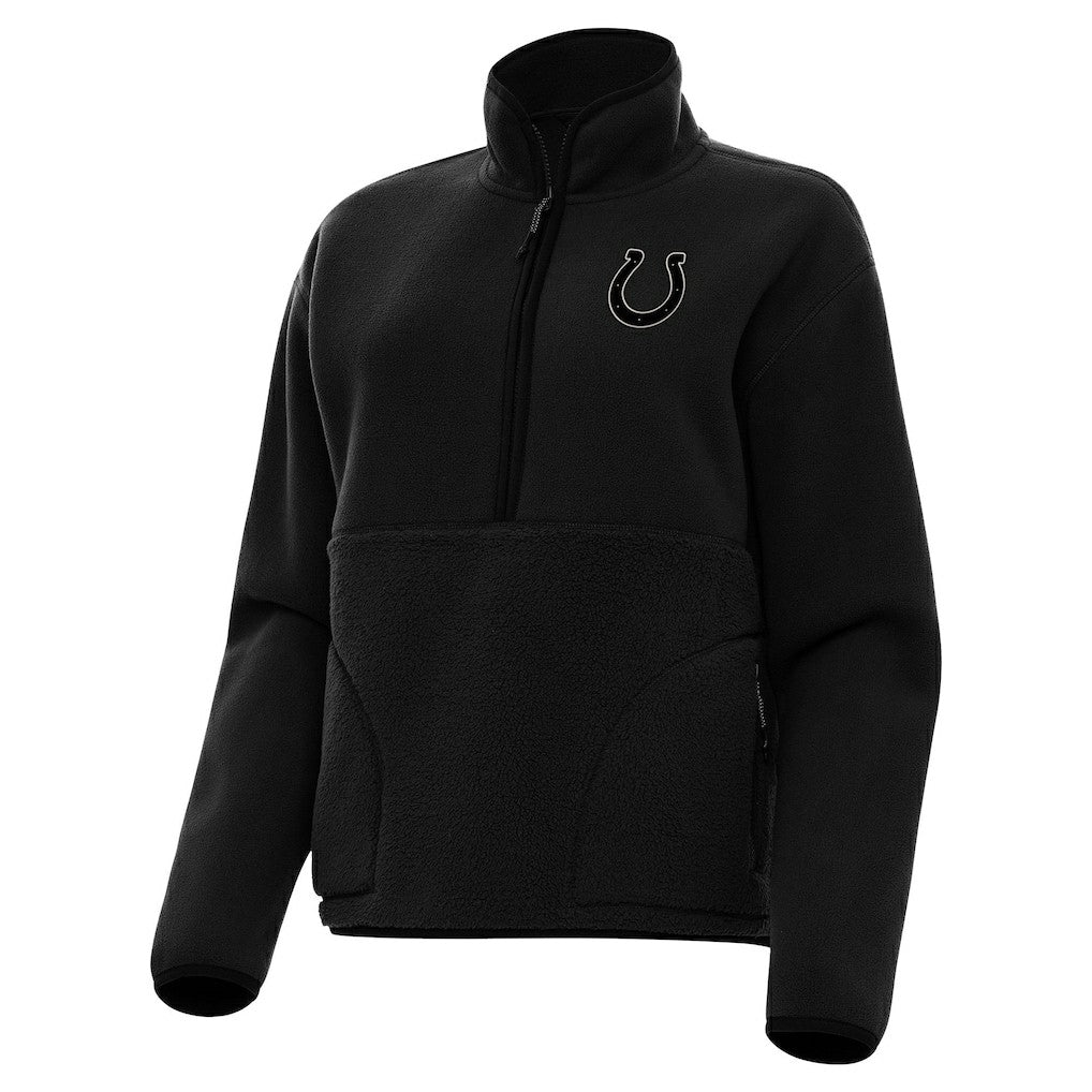 Indianapolis Colts Antigua Women's Brushed Carbon Figure Half-Zip Pullover Sweatshirt - Black