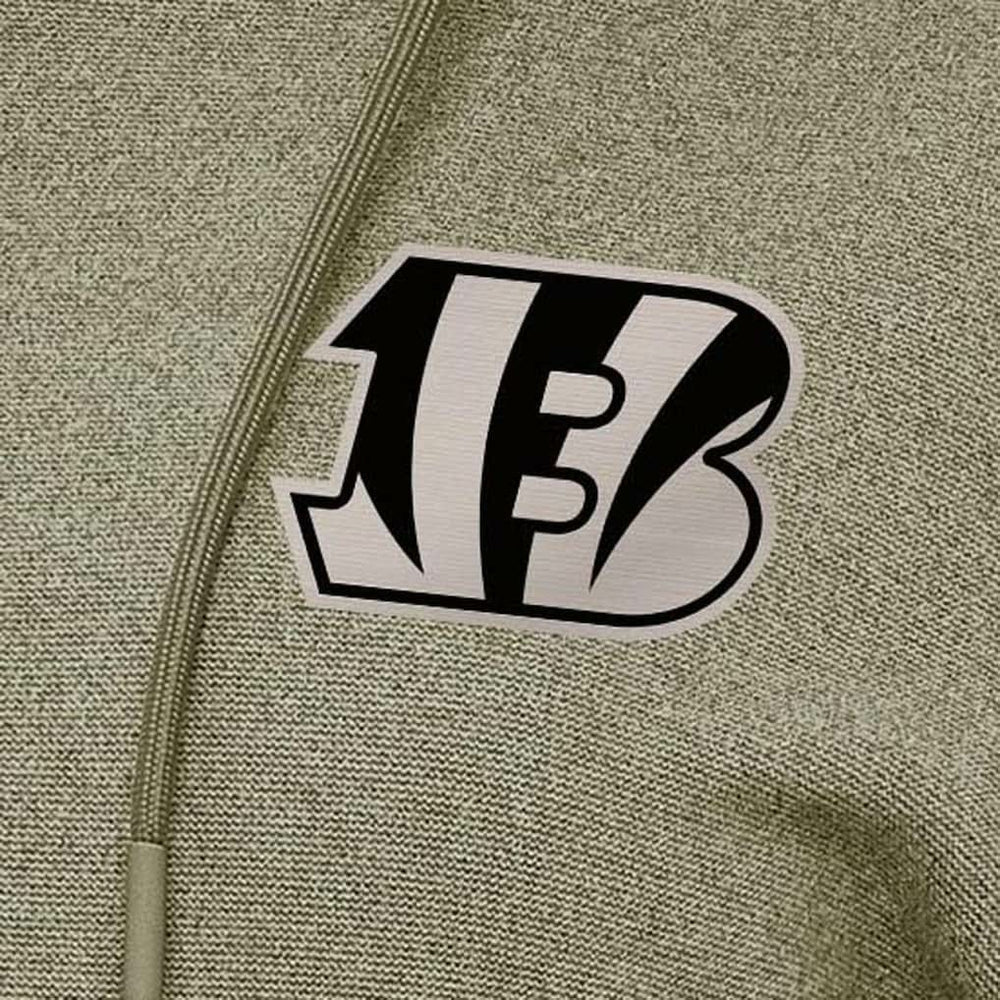 Cincinnati Bengals Antigua Women's Justice Pullover Hoodie - Olive Hoodies