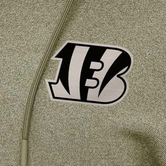 Cincinnati Bengals Antigua Women's Justice Pullover Hoodie - Olive Hoodies