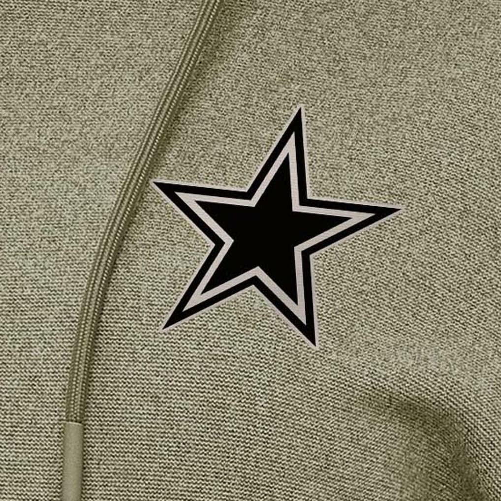 Dallas Cowboys Antigua Women's Justice Pullover Hoodie - Olive Hoodies