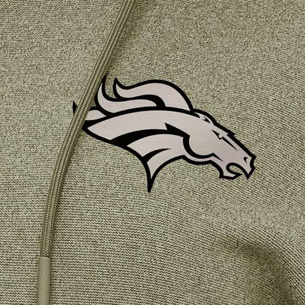 Denver Broncos Antigua Women's Justice Pullover Hoodie - Olive Hoodies