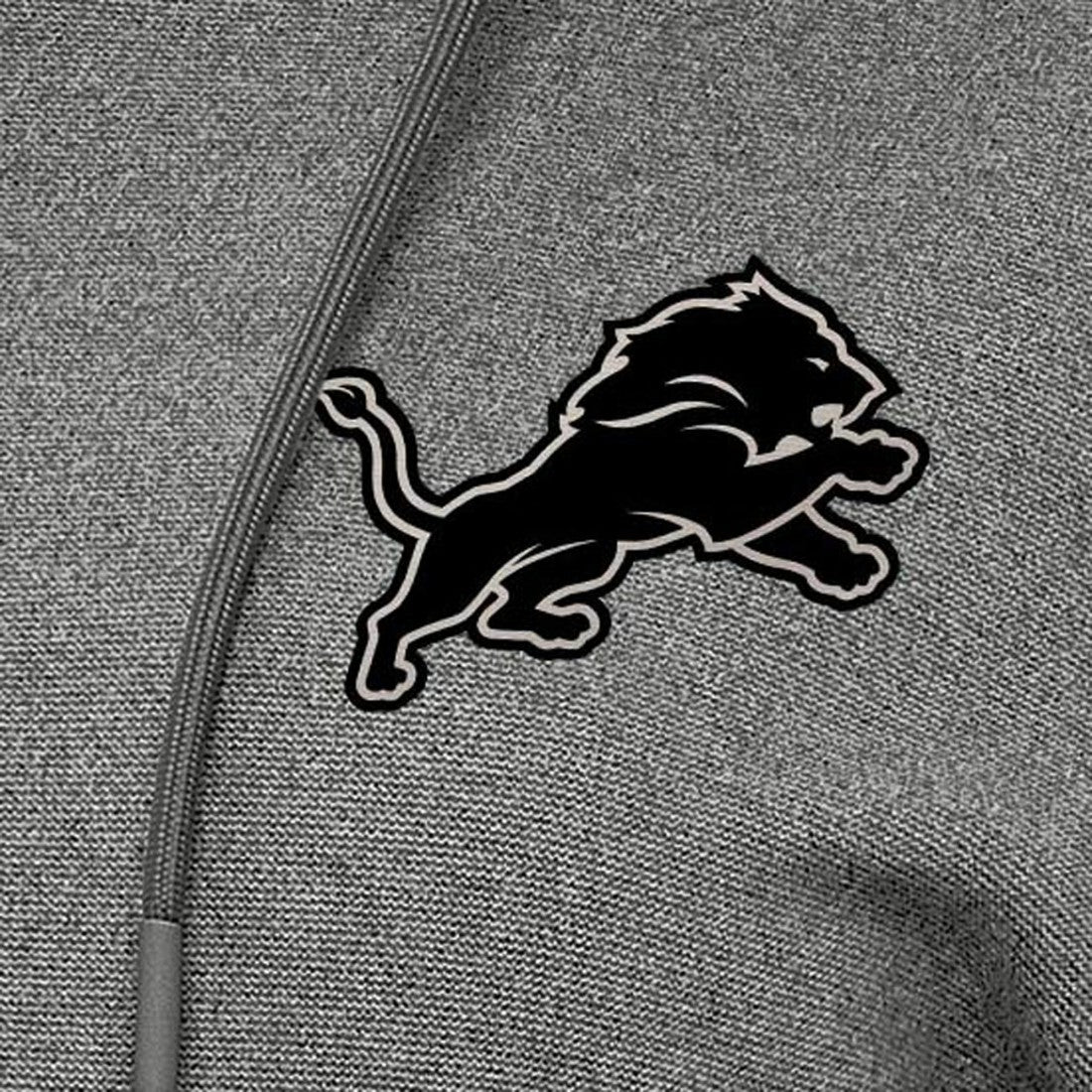 Detroit Lions Antigua Women's Justice Pullover Hoodie - Heather Black Hoodies
