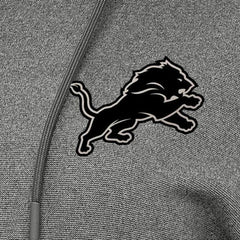 Detroit Lions Antigua Women's Justice Pullover Hoodie - Heather Black Hoodies