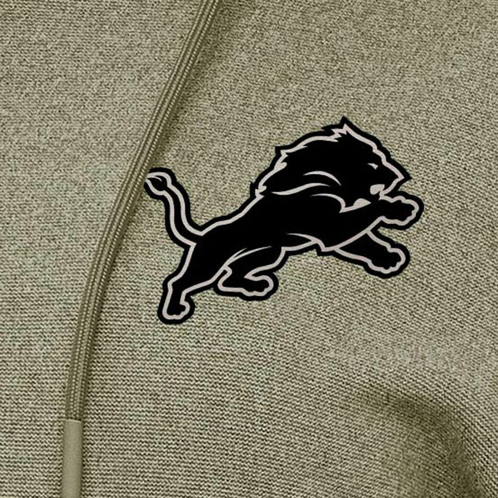 Detroit Lions Antigua Women's Justice Pullover Hoodie - Olive Hoodies