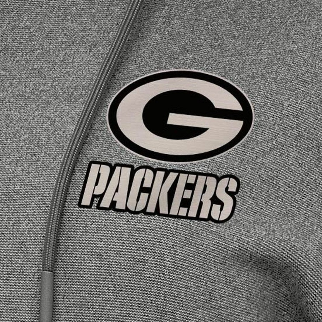 Green Bay Packers Antigua Women's Justice Pullover Hoodie - Heather Black Hoodies