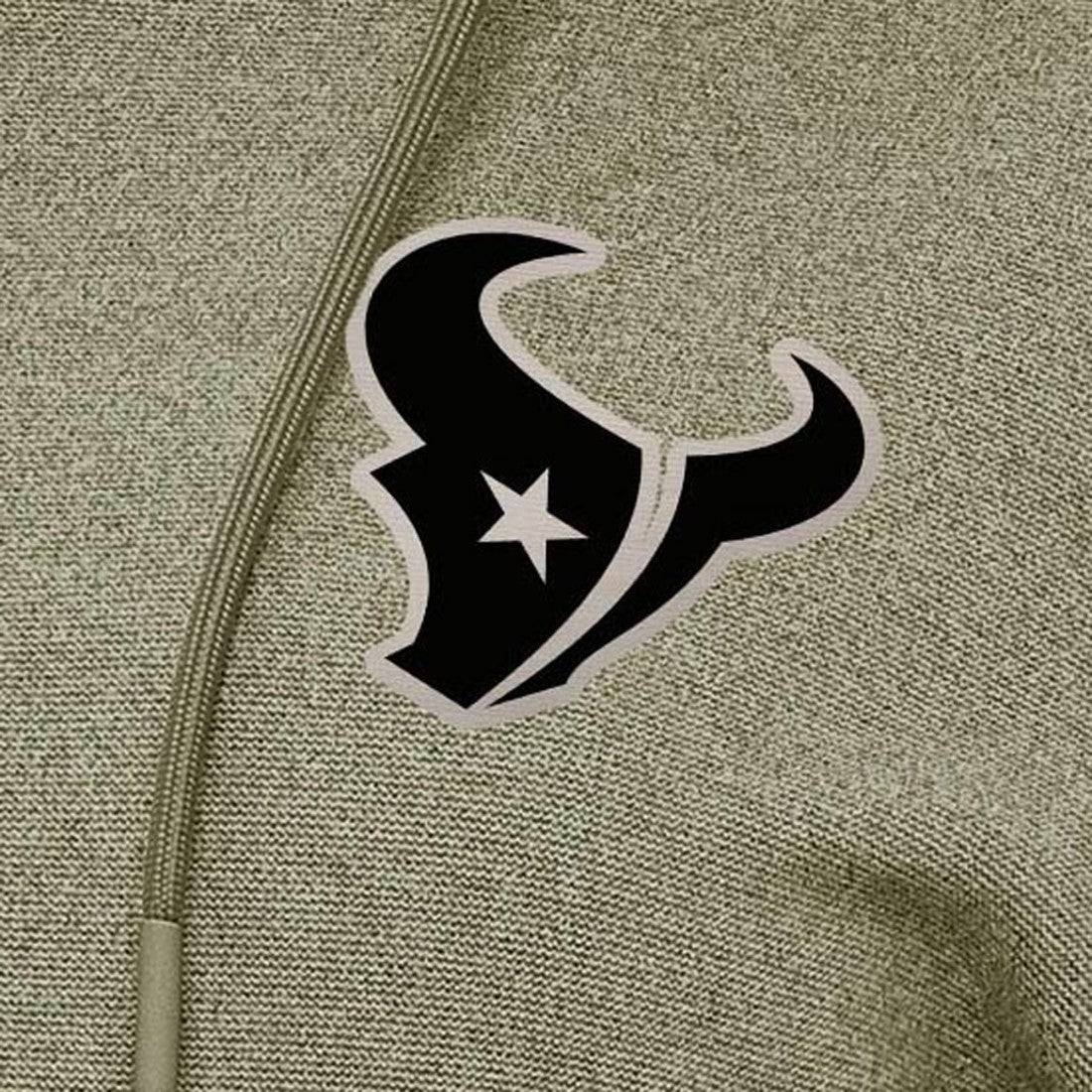 Houston Texans Antigua Women's Justice Pullover Hoodie - Olive Hoodies