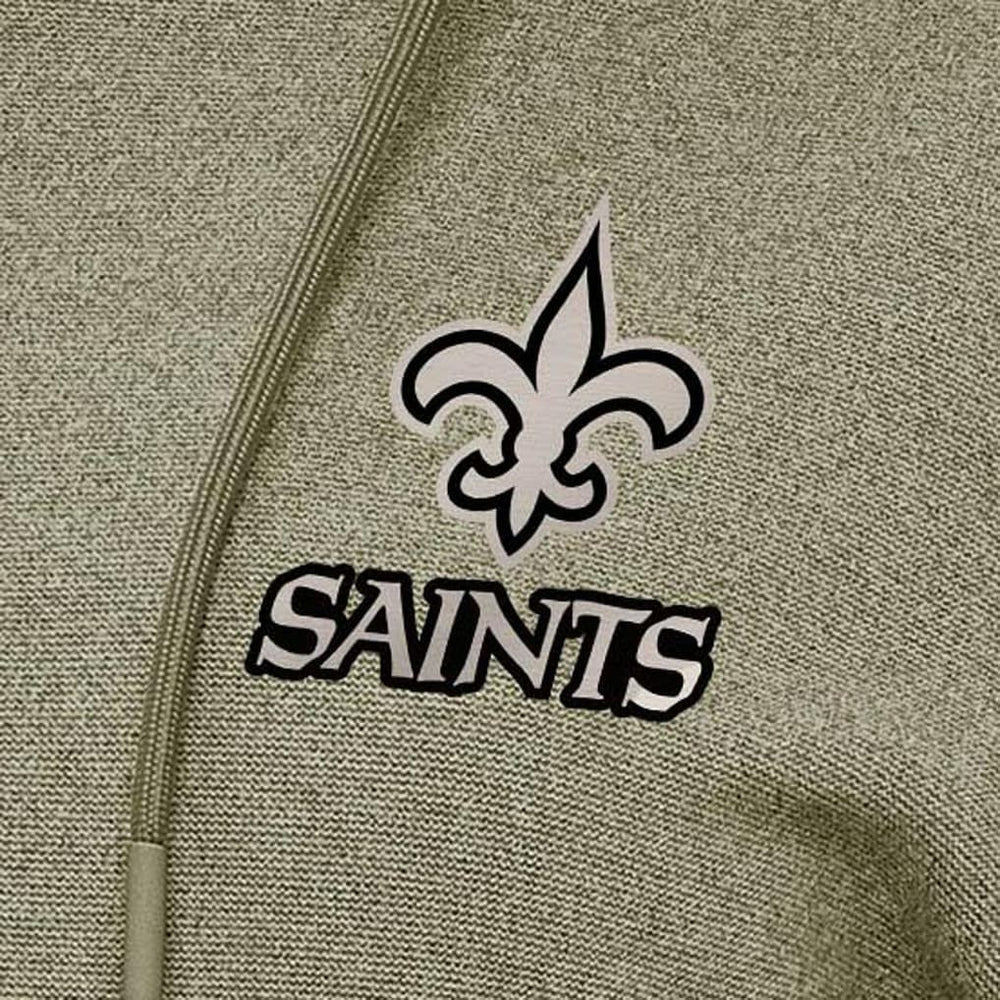 New Orleans Saints Antigua Women's Justice Pullover Hoodie - Olive Hoodies