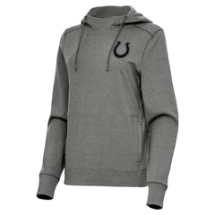 Indianapolis Colts Antigua Women's Justice Pullover Hoodie - Heather Black Hoodies