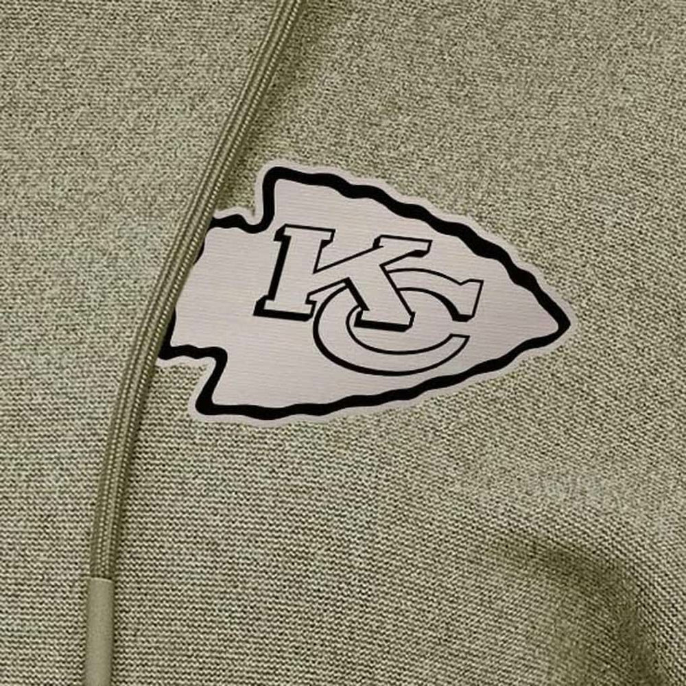 Kansas City Chiefs Antigua Women's Justice Pullover Hoodie - Olive Hoodies
