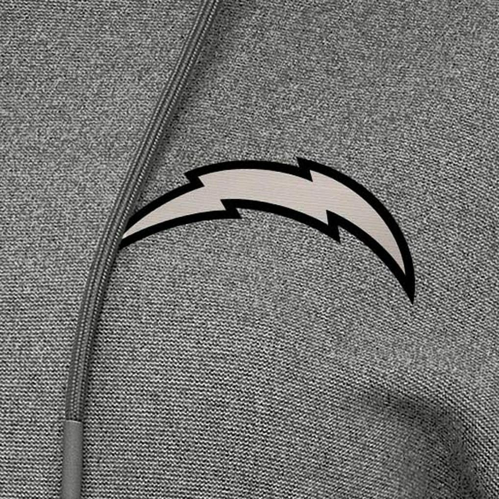 Los Angeles Chargers Antigua Women's Justice Pullover Hoodie - Heather Black Hoodies