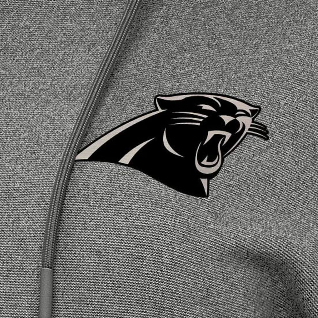 Carolina Panthers Antigua Women's Justice Pullover Hoodie - Heather Black Hoodies