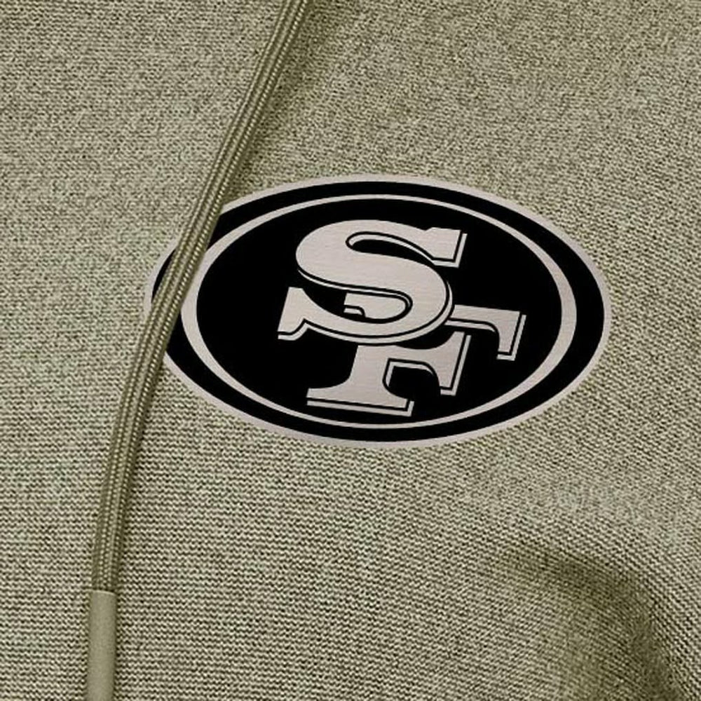San Francisco 49ers Antigua Women's Justice Pullover Hoodie - Olive Hoodies