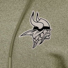 Minnesota Vikings Antigua Women's Justice Pullover Hoodie - Olive Hoodies