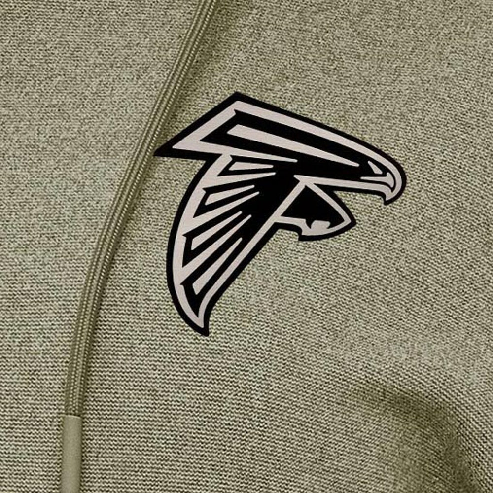 Atlanta Falcons Antigua Women's Justice Pullover Hoodie - Olive Hoodies