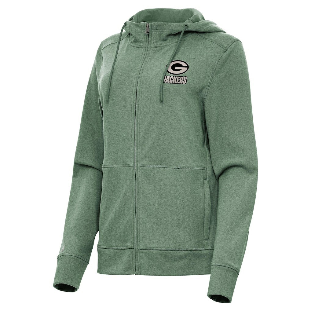 Green Bay Packers Antigua Women's Seeker Full-Zip Hoodie Jacket - Hunter Green Hoodies