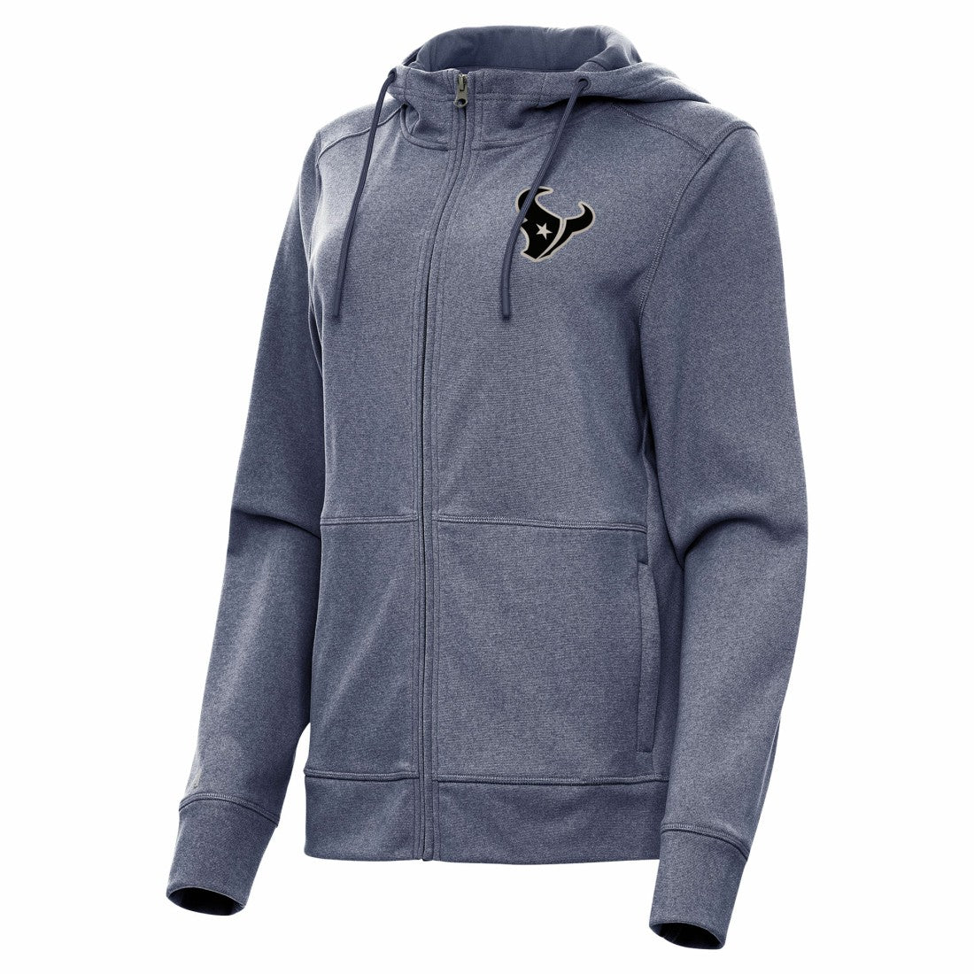 Houston Texans Antigua Women's Seeker Full-Zip Hoodie Jacket - Heather Navy Hoodies