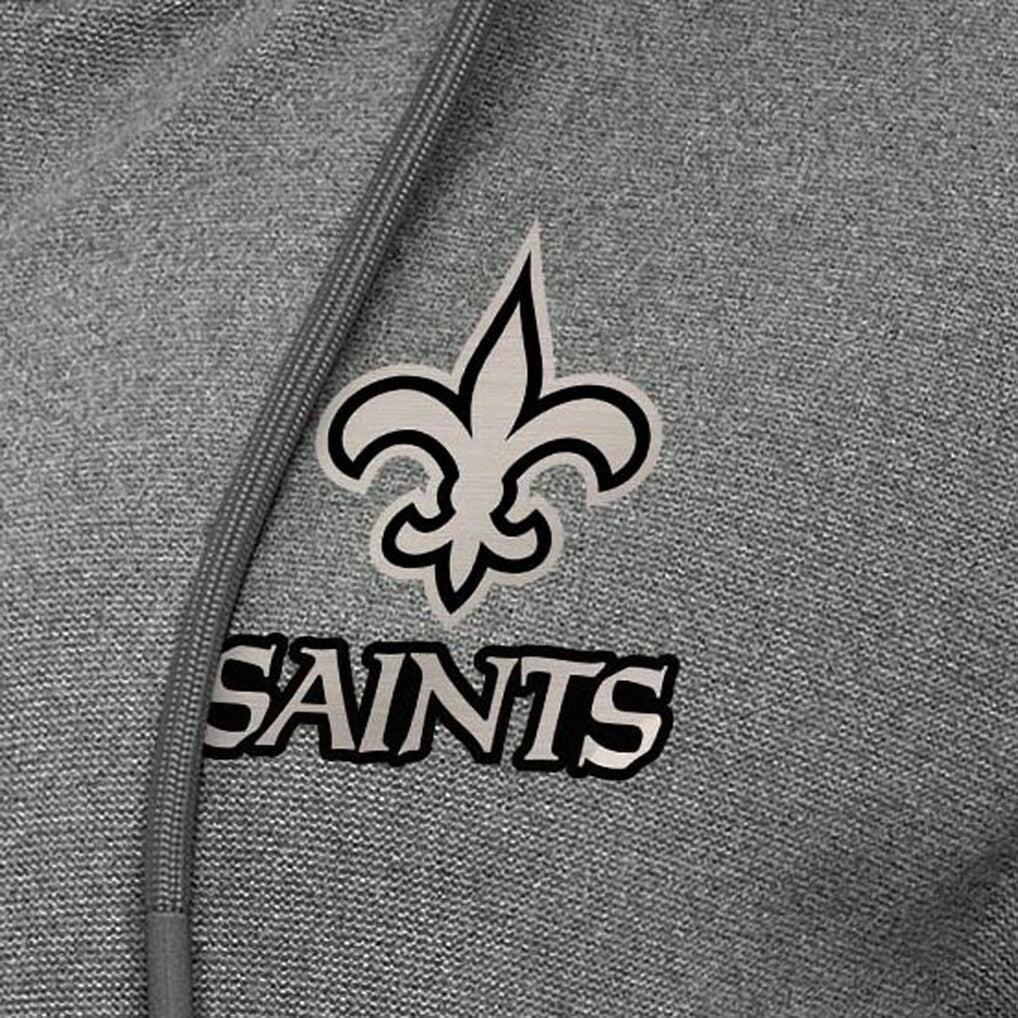 New Orleans Saints Antigua Women's Seeker Full-Zip Hoodie Jacket - Heather Black Hoodies