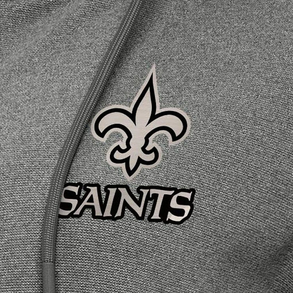 New Orleans Saints Antigua Women's Seeker Full-Zip Hoodie Jacket - Heather Black Hoodies