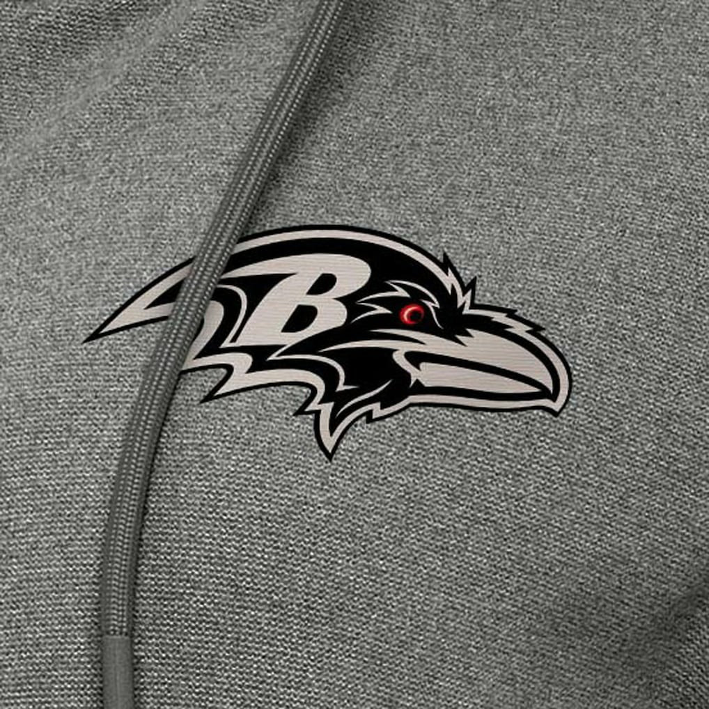 Baltimore Ravens Antigua Women's Seeker Full-Zip Hoodie Jacket - Heather Black Hoodies