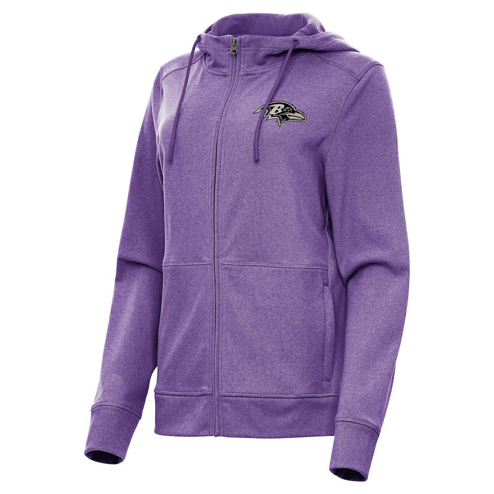 Baltimore Ravens Antigua Women's Seeker Full-Zip Hoodie Jacket - Heather Purple Hoodies