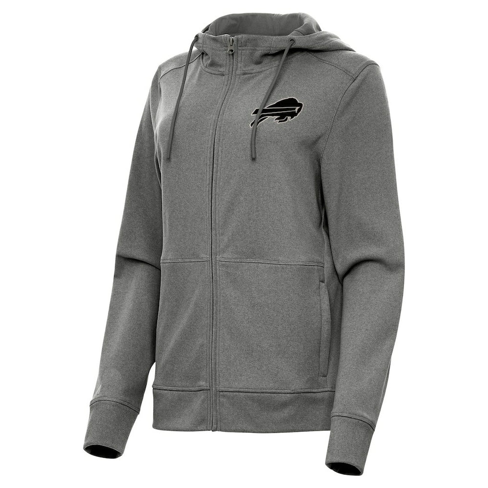 Buffalo Bills Antigua Women's Seeker Full-Zip Hoodie Jacket - Heather Black Hoodies