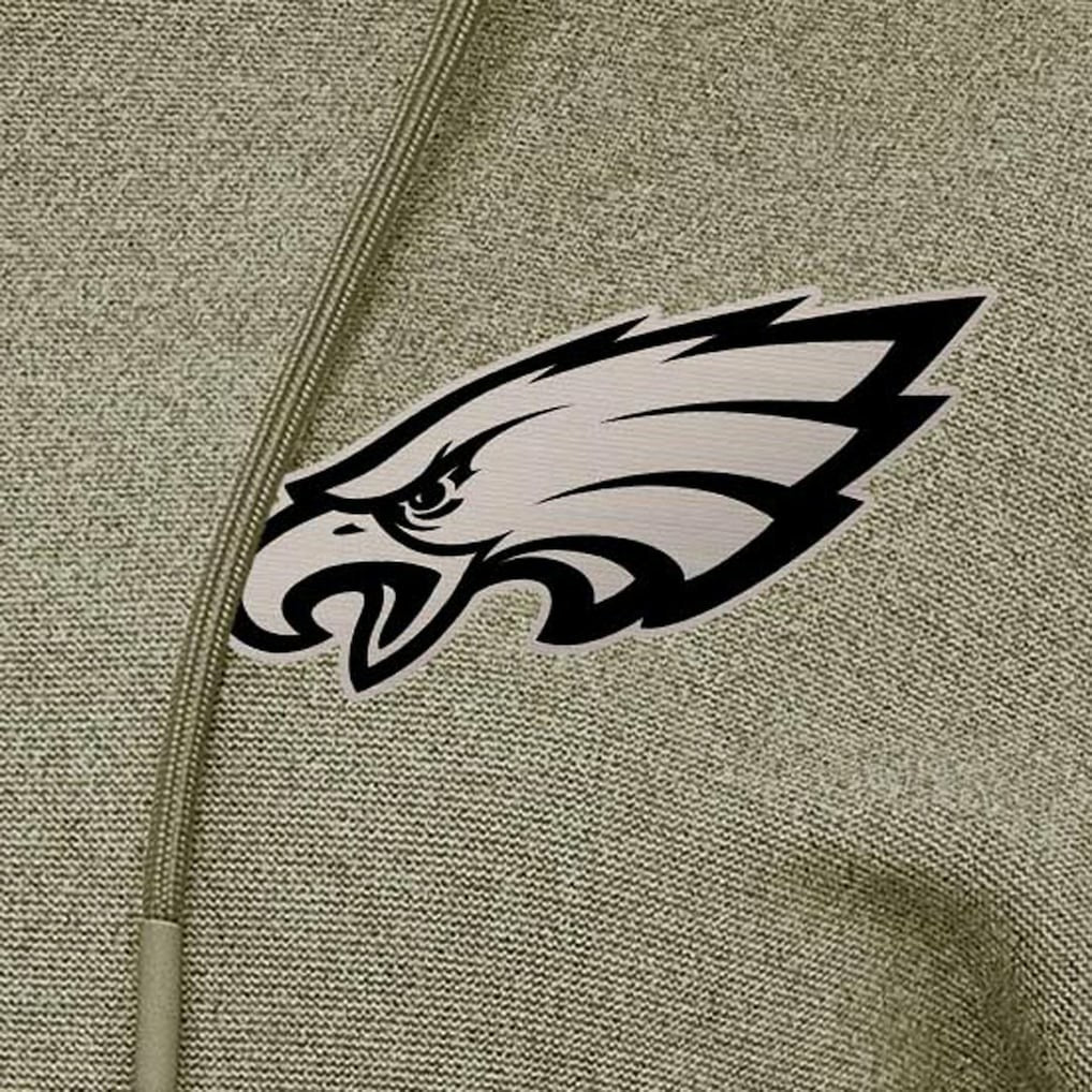 Philadelphia Eagles Antigua Women's Justice Pullover Hoodie - Olive Hoodies