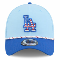 Los Angeles Dodgers New Era 2025 Fourth of July 39THIRTY Flex Hat - Light Blue/Royal Hats