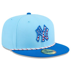 New York Yankees New Era 2025 Fourth of July 59FIFTY Fitted Hat - Light Blue/Blue Hats
