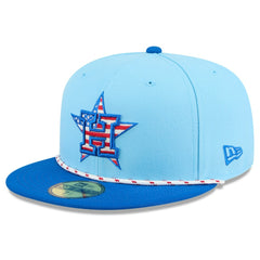 Houston Astros New Era 2025 Fourth of July 59FIFTY Fitted Hat - Light Blue/Blue Hats