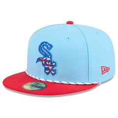 Chicago White Sox New Era 2025 Fourth of July 59FIFTY Fitted Hat - Light Blue/Red Hats