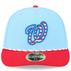 Washington Nationals New Era 2025 Fourth of July Low Profile 59FIFTY Fitted Hat - Light Blue/Red Hats