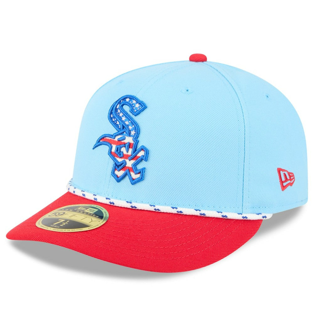 Chicago White Sox New Era 2025 Fourth of July Low Profile 59FIFTY Fitted Hat - Light Blue/Red Hats