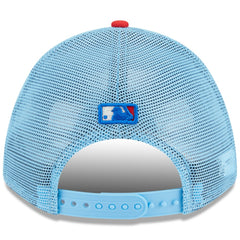 Miami Marlins New Era 2025 Fourth of July 9FORTY A-Frame M-Crown Adjustable Trucker Hat - Light Blue/Red Hats