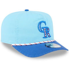 Colorado Rockies New Era 2025 Fourth of July Golfer Snapback Hat - Light Blue/Blue Hats