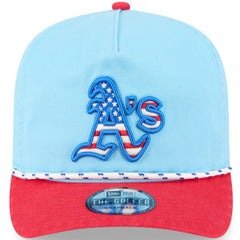 Athletics New Era 2025 Fourth of July Golfer Snapback Hat - Light Blue/Red Hats