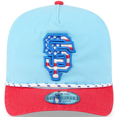 San Francisco Giants New Era 2025 Fourth of July Golfer Snapback Hat - Light Blue/Red Hats