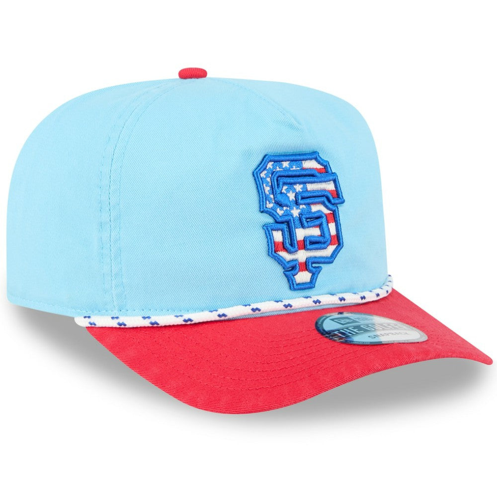 San Francisco Giants New Era 2025 Fourth of July Golfer Snapback Hat - Light Blue/Red Hats