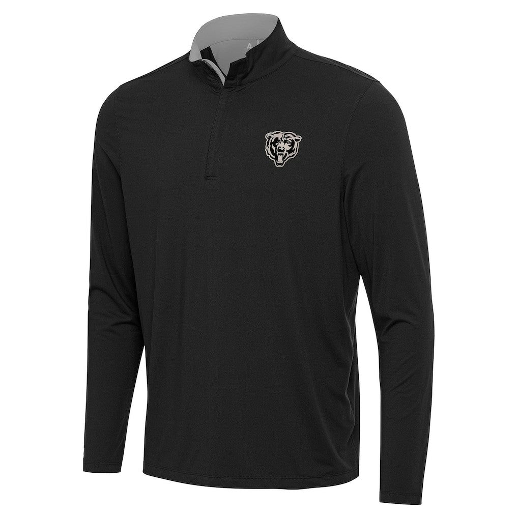 Chicago Bears Antigua Content Quarter-Zip Pullover Top - Black Pullover