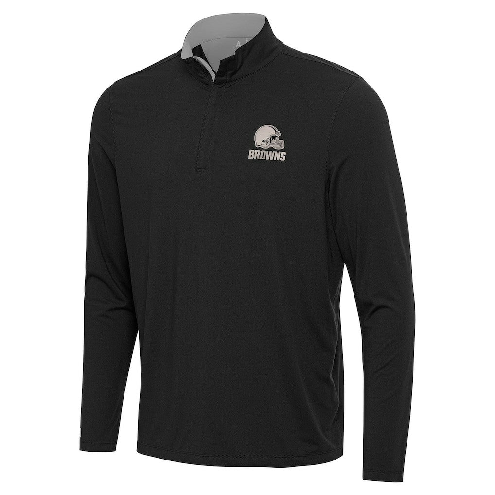 Cleveland Browns Antigua Content Quarter-Zip Pullover Top - Black Pullover