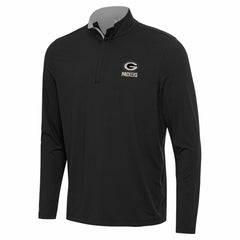 Green Bay Packers Antigua Content Quarter-Zip Pullover Top - Black Pullover