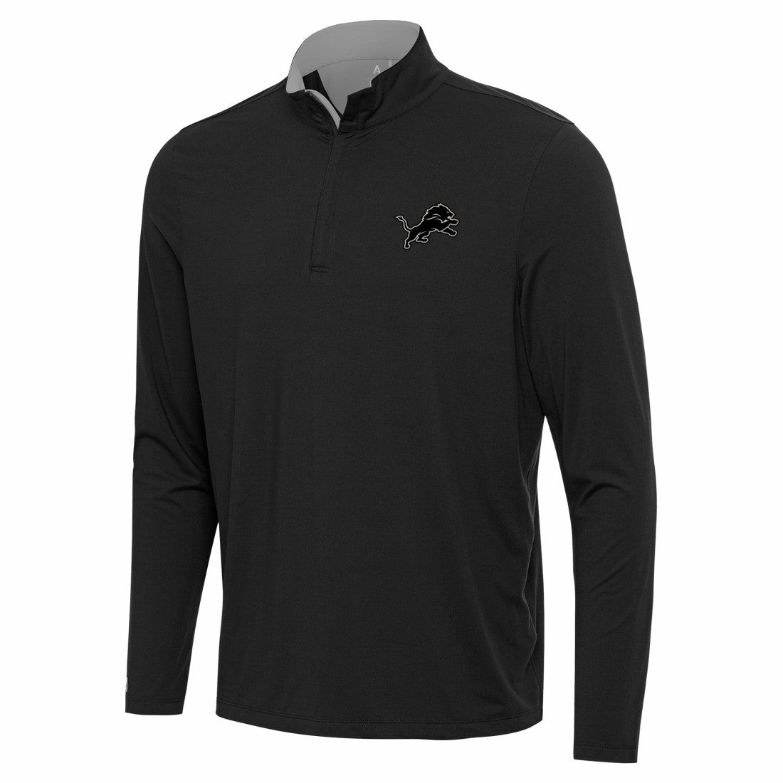 Detroit Lions Antigua Content Quarter-Zip Pullover Top - Black Pullover