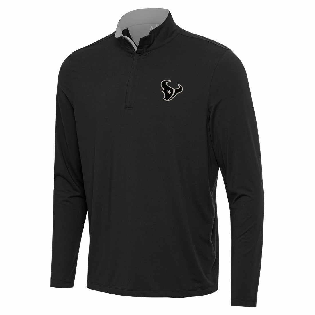 Houston Texans Antigua Content Quarter-Zip Pullover Top - Black Pullover