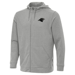 Carolina Panthers Antigua Effortless Full-Zip Hoodie Jacket - Heather Gray Hoodies