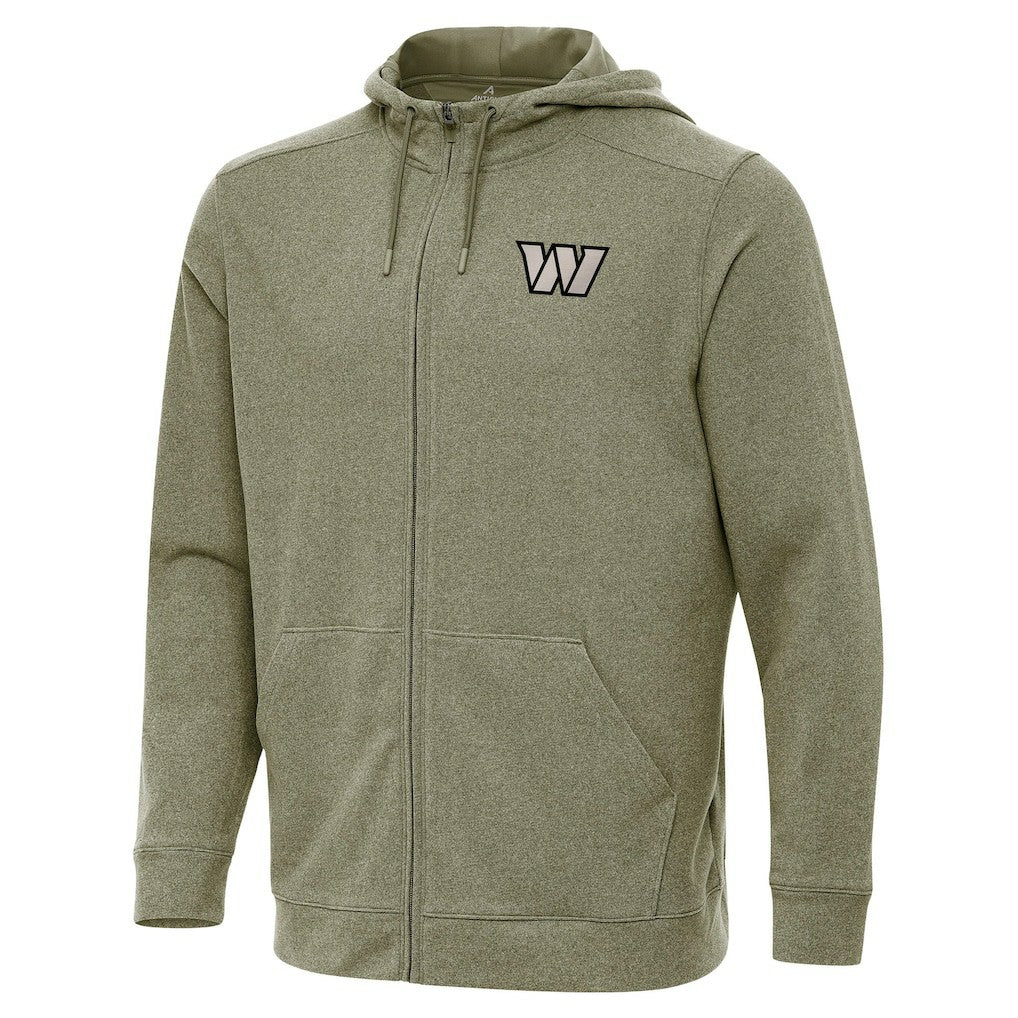 Washington Commanders Antigua Effortless Full-Zip Hoodie Jacket - Olive Hoodies